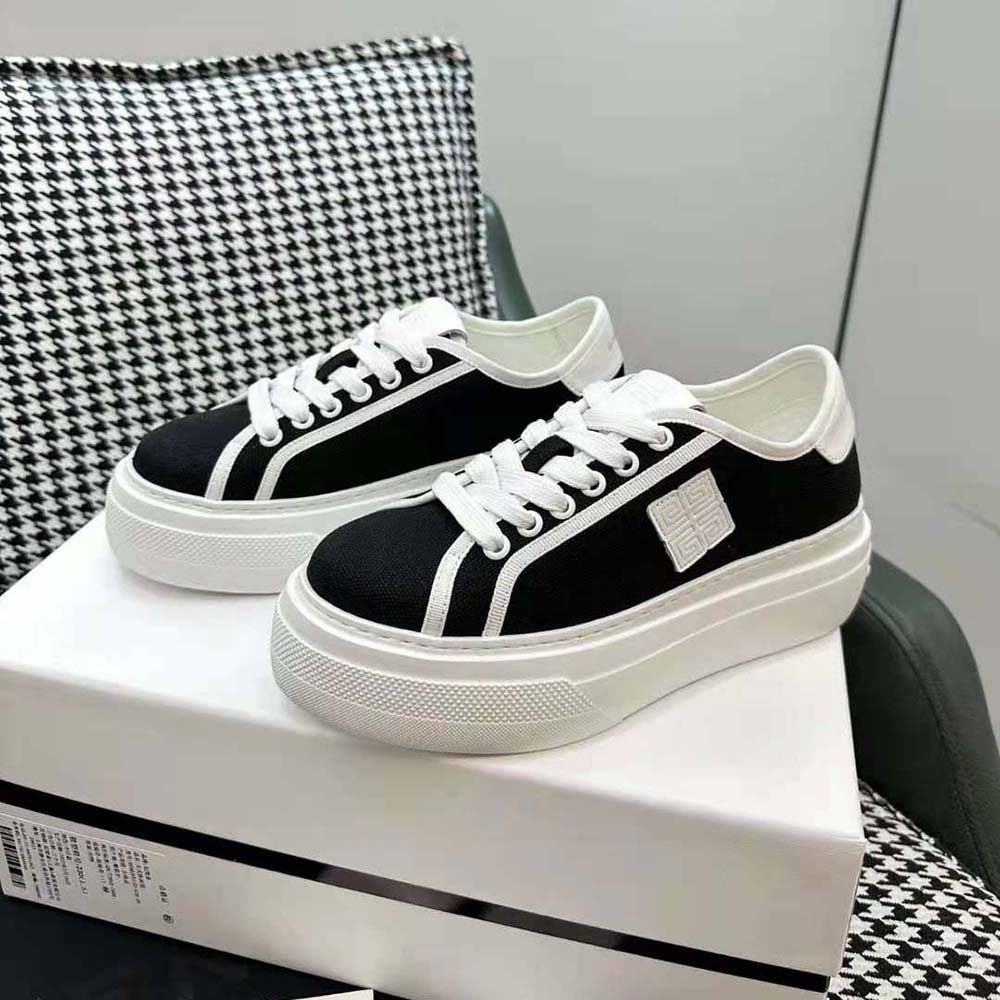 Givenchy Women City Platform Sneakers in Canvas-Black - image 4
