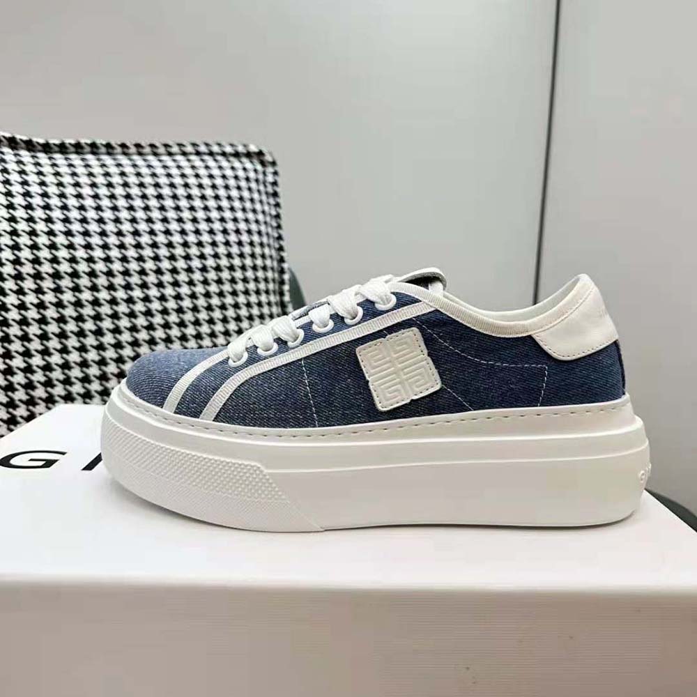 Givenchy Women City Platform Sneakers in Denim-Blue - image 7