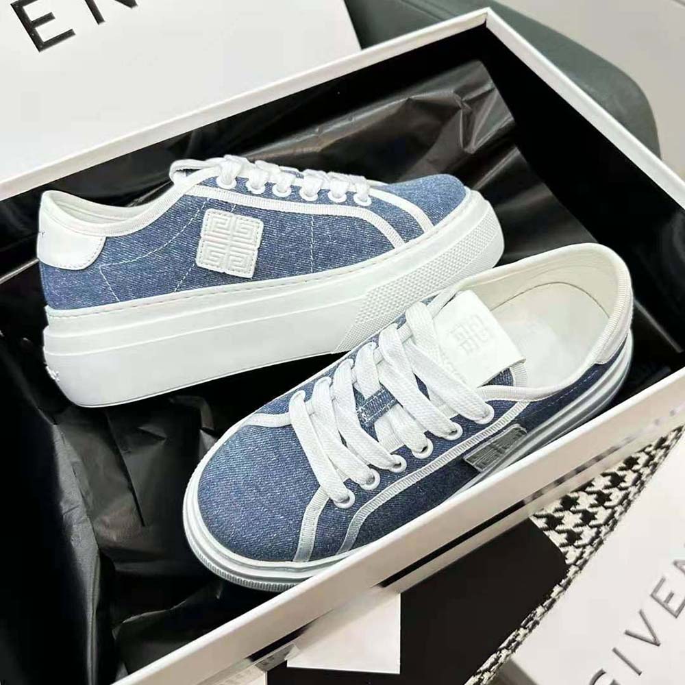 Givenchy Women City Platform Sneakers in Denim-Blue - image 9