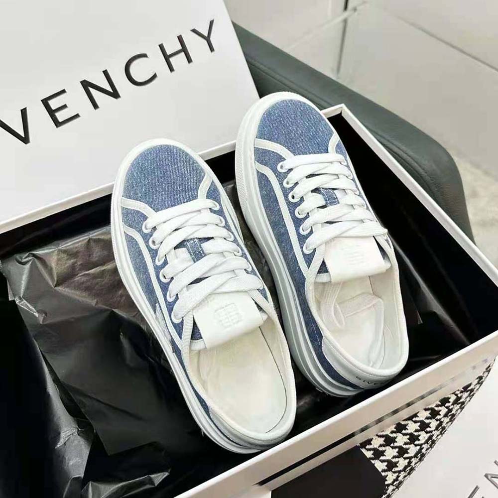 Givenchy Women City Platform Sneakers in Denim-Blue - image 5