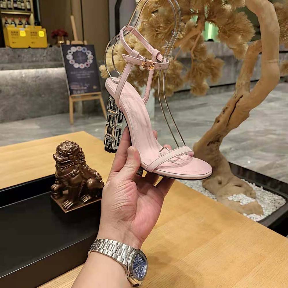 Givenchy Women G Cube Sandals in Leather-Pink - image 7