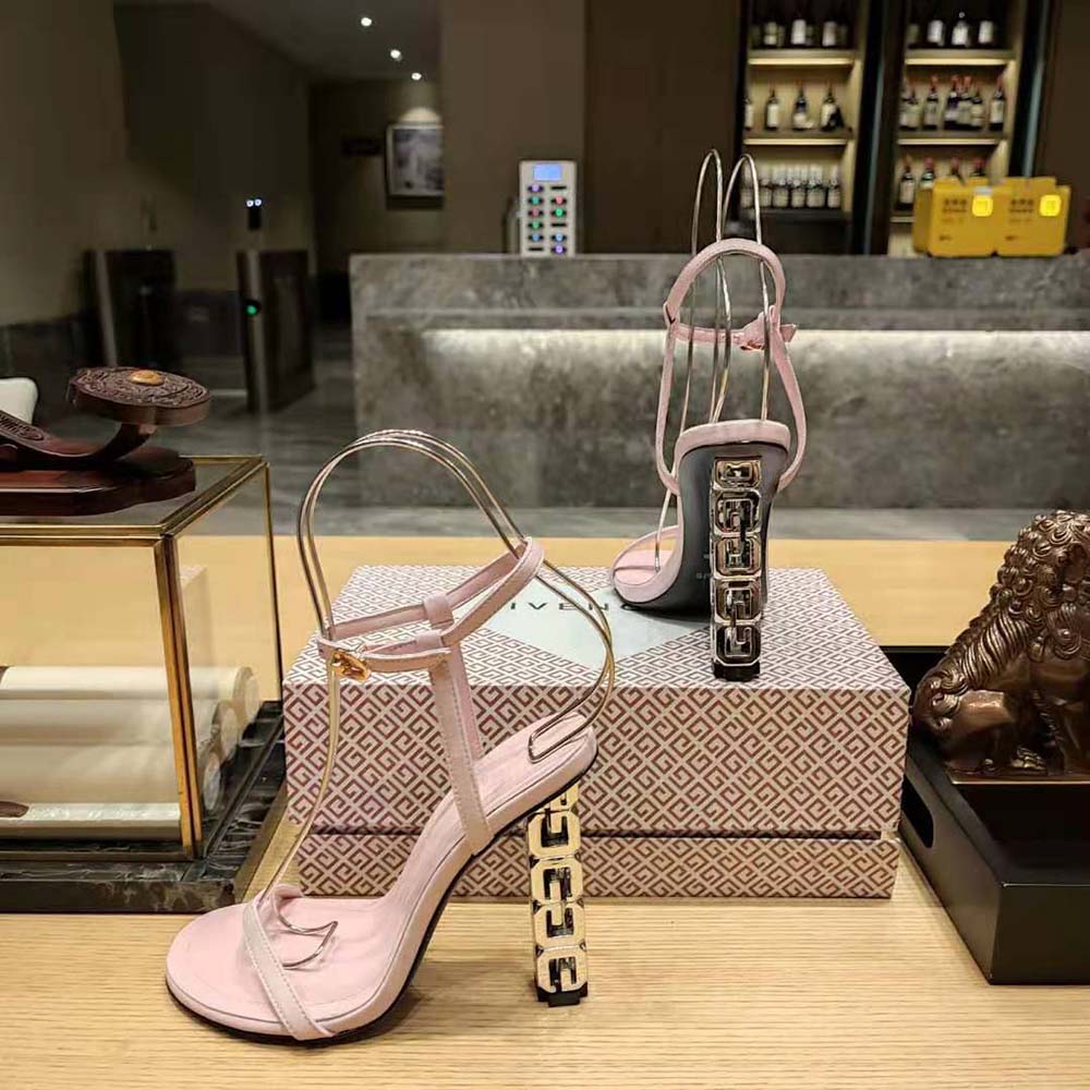 Givenchy Women G Cube Sandals in Leather-Pink - image 9