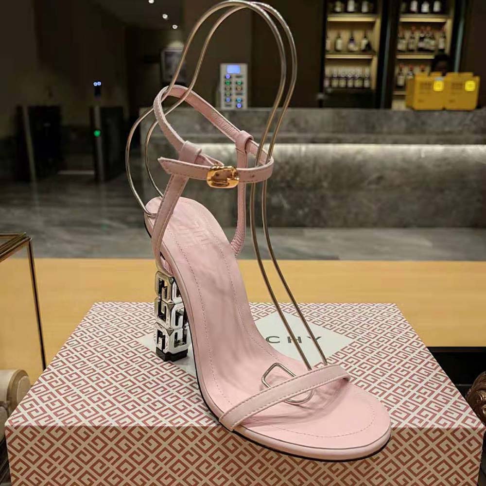 Givenchy Women G Cube Sandals in Leather-Pink - image 5