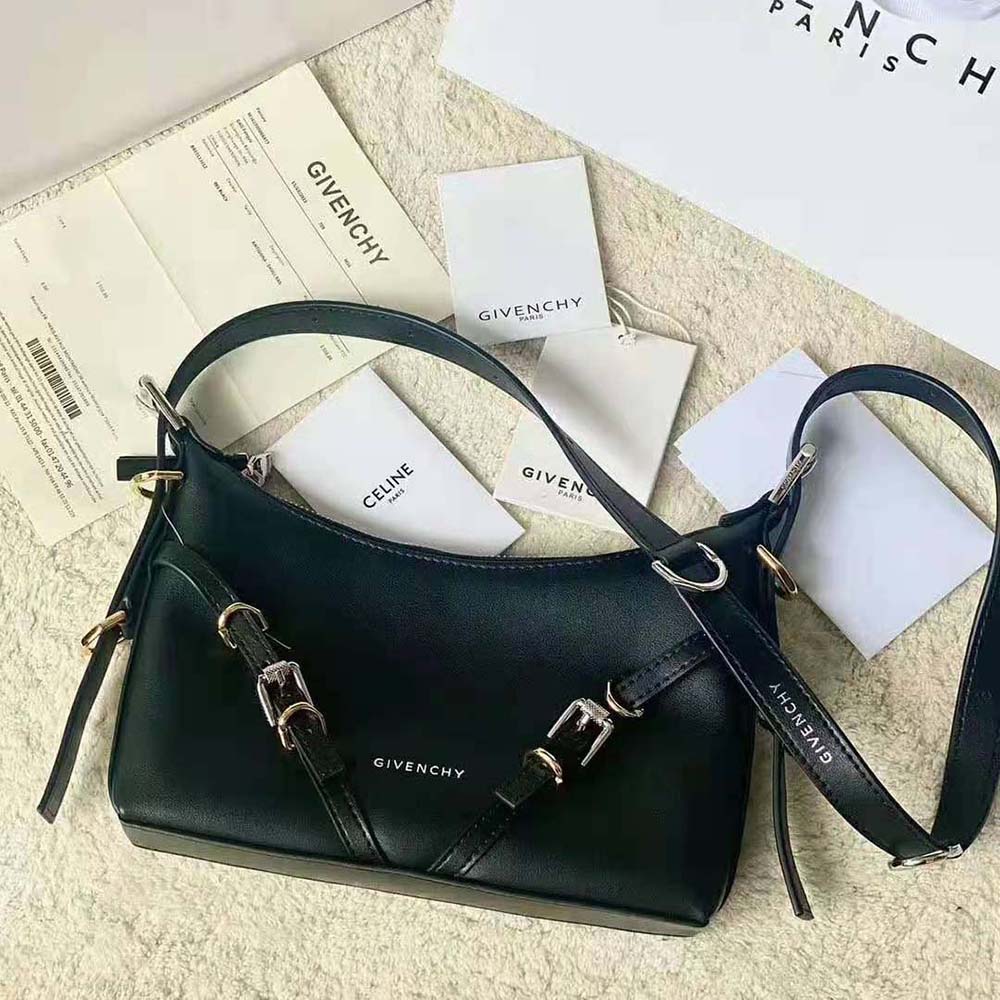 Close-up of silver-tone hardware detail on Givenchy Women Mini Voyou Bag