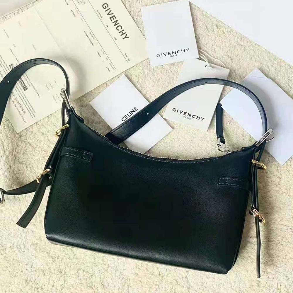 Side angle showing silhouette of Givenchy Women Mini Voyou Bag in Leather-Black