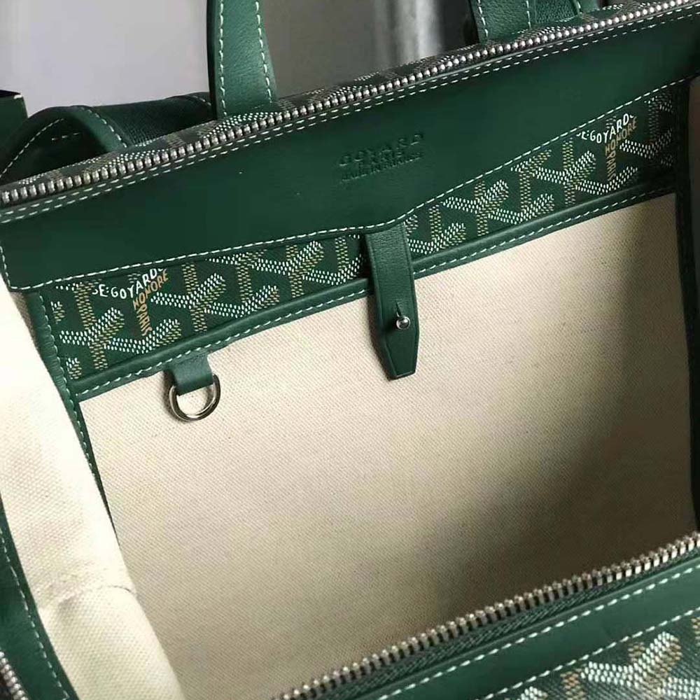 Goyard Women Sac A Dos Cisalpin in Goyardine Canvas & Chevroches Calfskin-Green - image 9