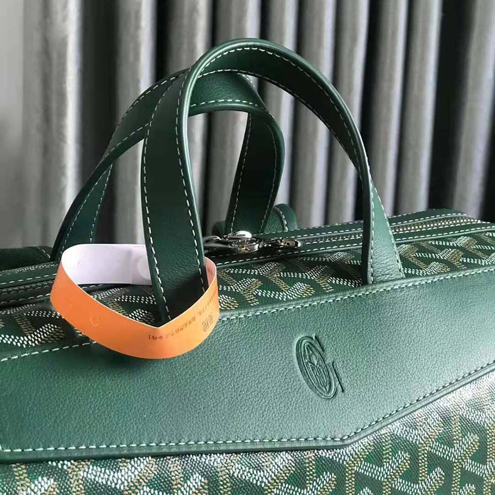 Goyard Women Sac A Dos Cisalpin in Goyardine Canvas & Chevroches Calfskin-Green - image 7