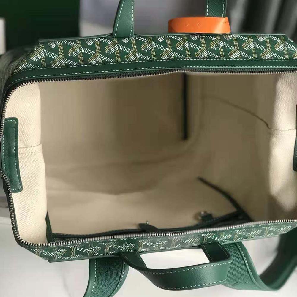 Goyard Women Sac A Dos Cisalpin in Goyardine Canvas & Chevroches Calfskin-Green - image 8
