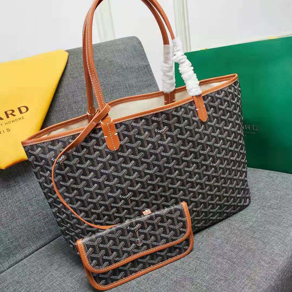 Goyard Women Sac Artois MM in Goyardine Canvas & Chevroches Calfskin-Brown - image 4