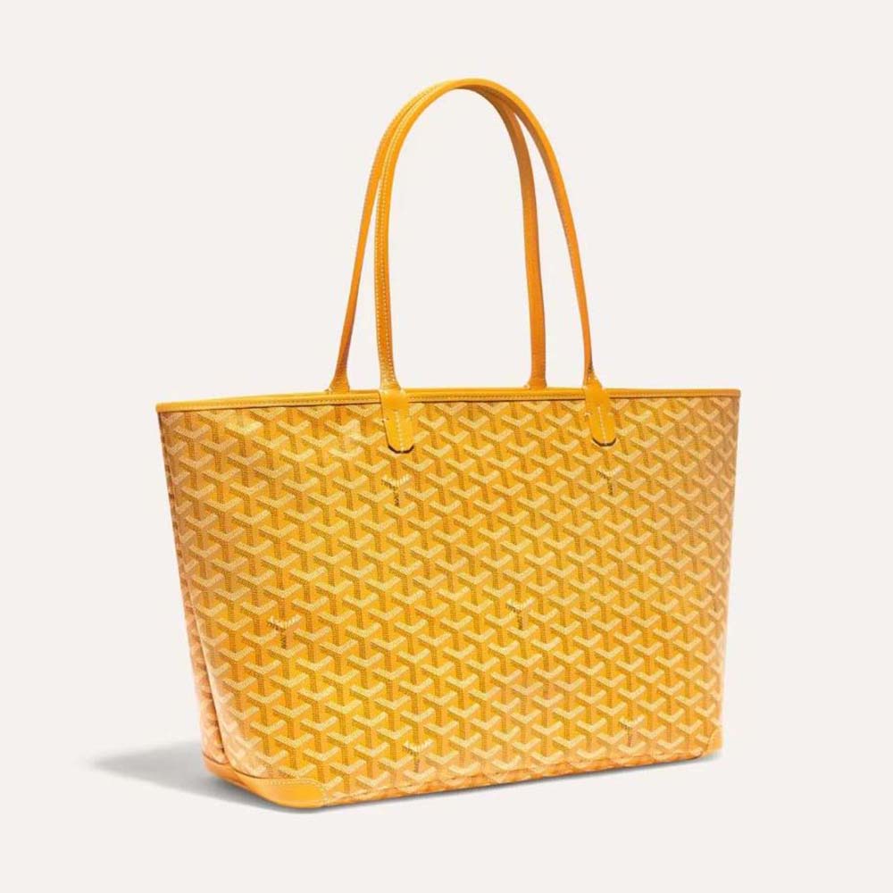 Front view of Goyard Women Sac Artois MM in yellow canvas