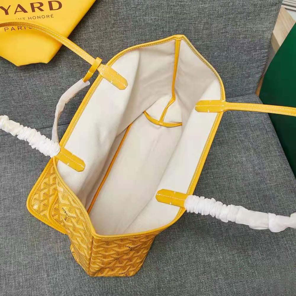 Goyard Women Sac Artois MM in Goyardine Canvas & Chevroches Calfskin-Yellow - image 10