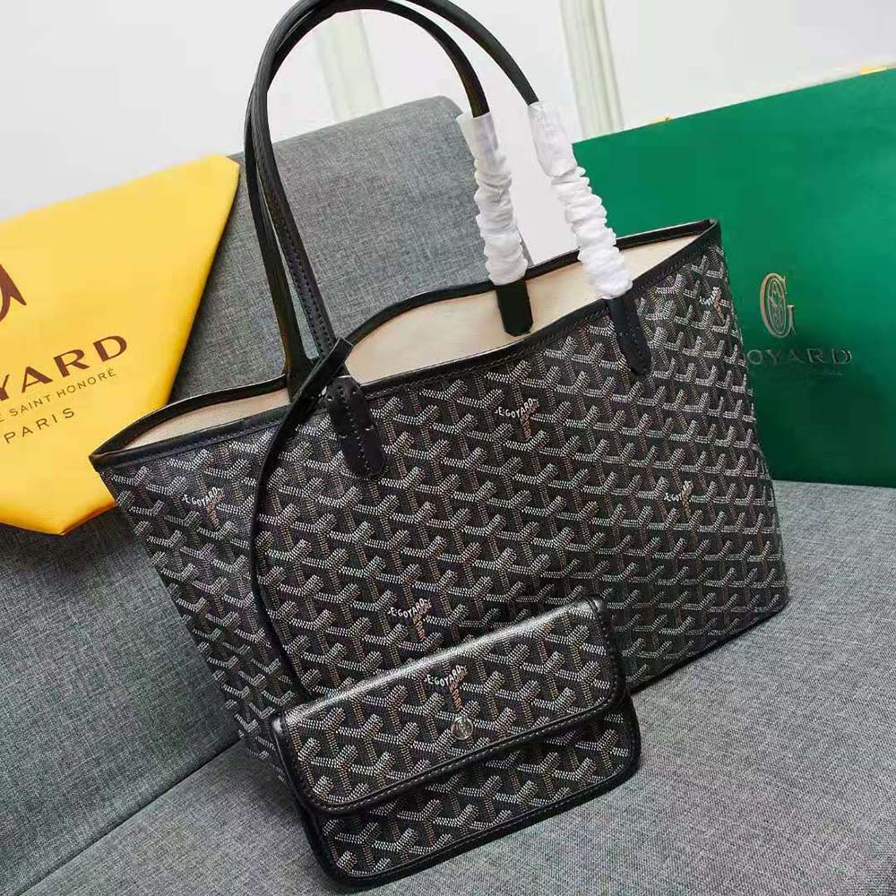 Side angle showing silver hardware on Goyard Women Sac Artois MM