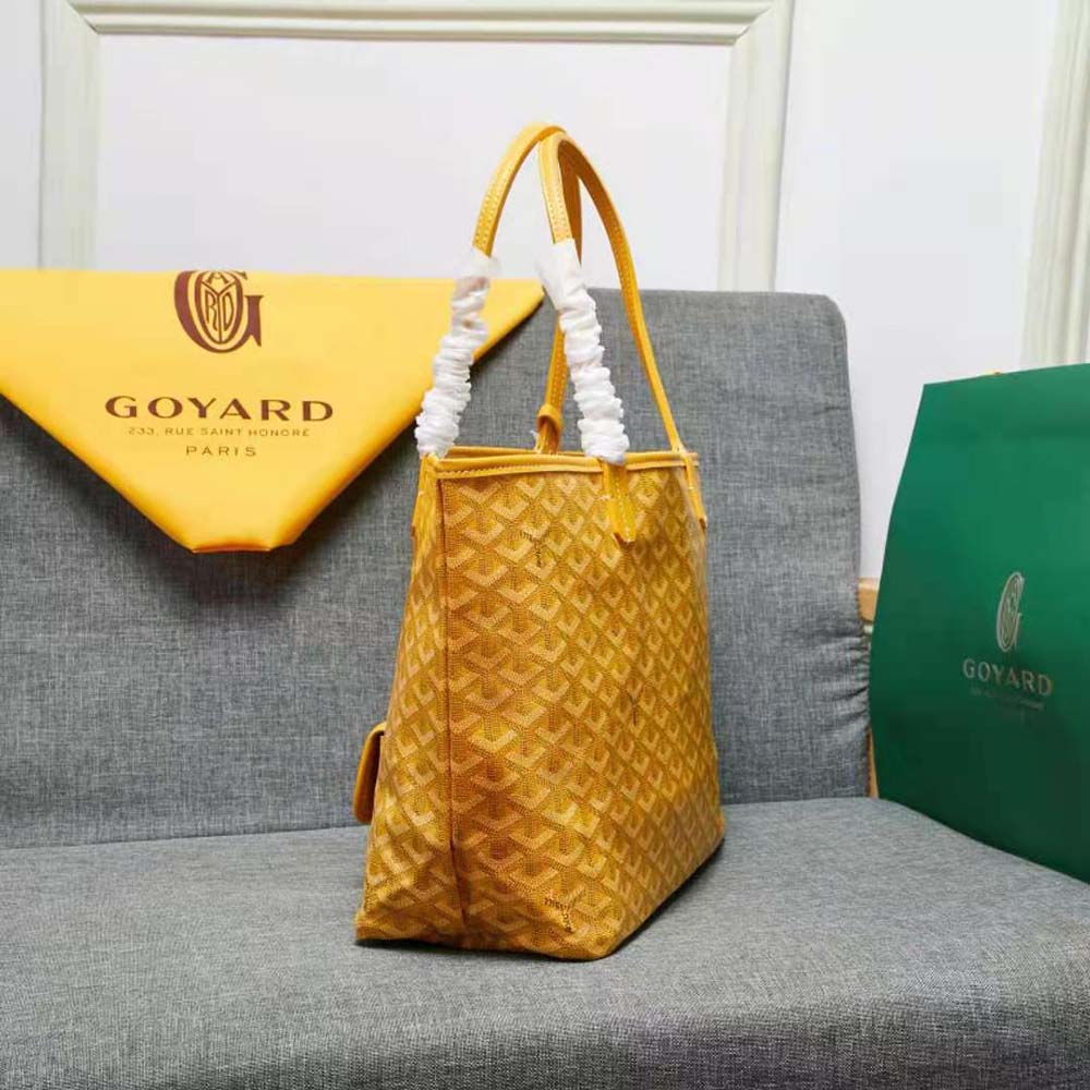 Goyard Women Sac Artois MM in Goyardine Canvas & Chevroches Calfskin-Yellow - image 5