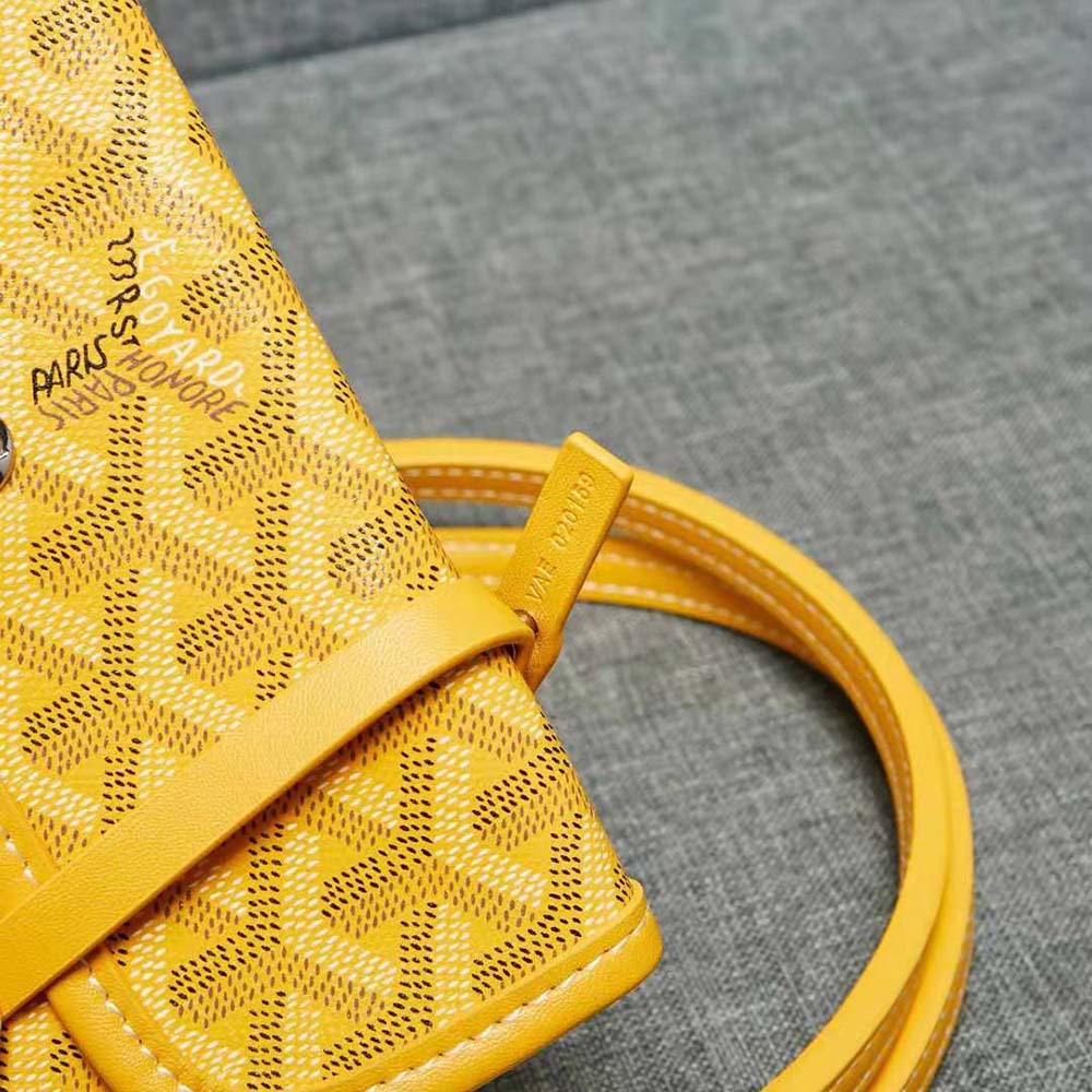 Goyard Women Sac Artois MM in Goyardine Canvas & Chevroches Calfskin-Yellow - image 9