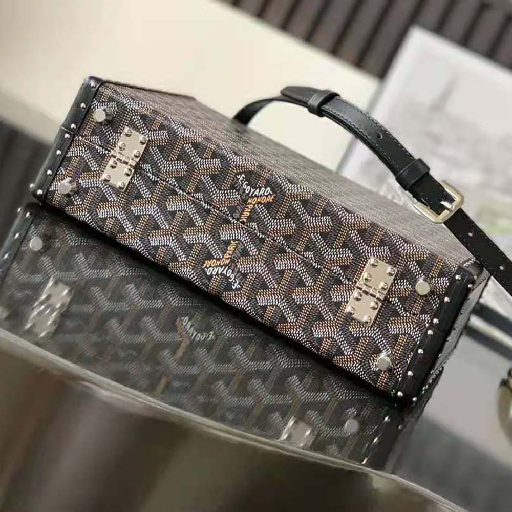 Goyard Women Sac Malle Grand Hôtel in Goyardine Canvas & Clamecy Calfskin-Black - image 4