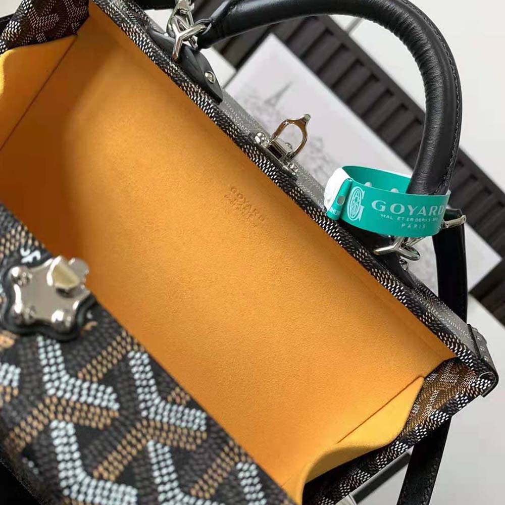 Goyard Women Sac Malle Grand Hôtel in Goyardine Canvas & Clamecy Calfskin-Black - image 8