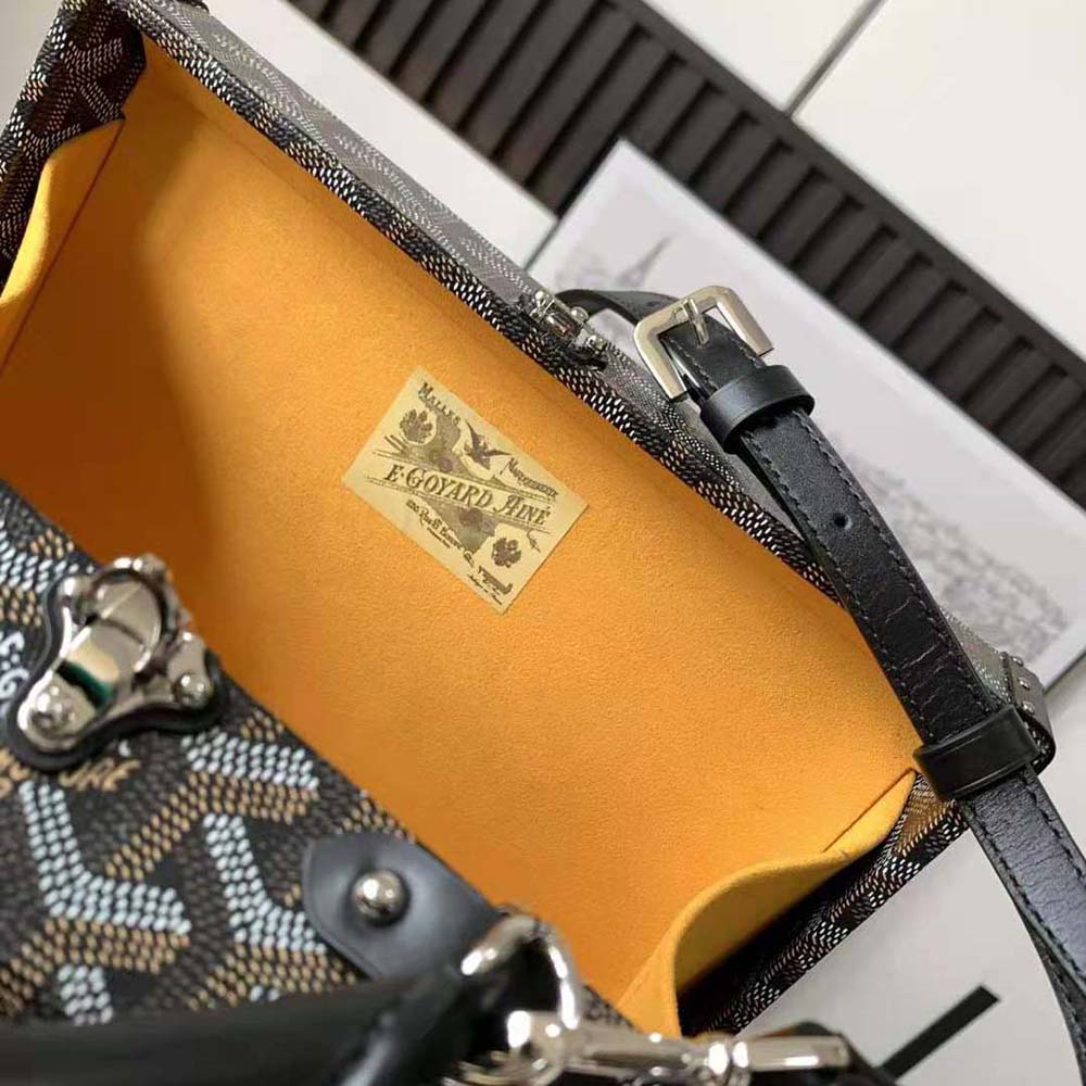 Goyard Women Sac Malle Grand Hôtel in Goyardine Canvas & Clamecy Calfskin-Black - image 7