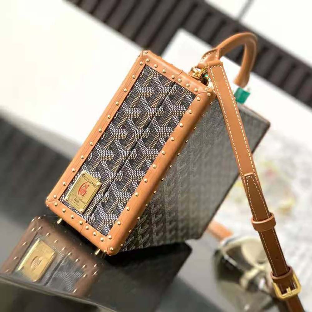 Goyard Women Sac Malle Grand Hôtel in Goyardine Canvas & Clamecy Calfskin-Brown - image 4