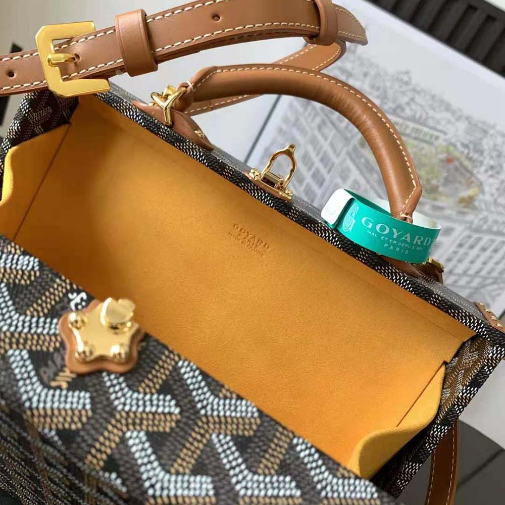 Goyard Women Sac Malle Grand Hôtel in Goyardine Canvas & Clamecy Calfskin-Brown - image 9