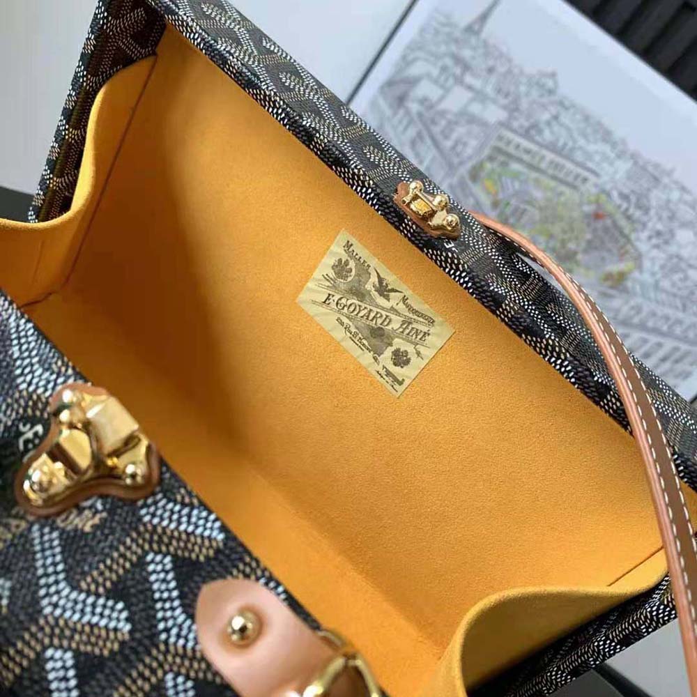 Goyard Women Sac Malle Grand Hôtel in Goyardine Canvas & Clamecy Calfskin-Brown - image 8