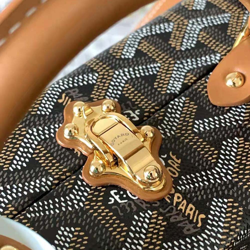 Goyard Women Sac Malle Grand Hôtel in Goyardine Canvas & Clamecy Calfskin-Brown - image 6