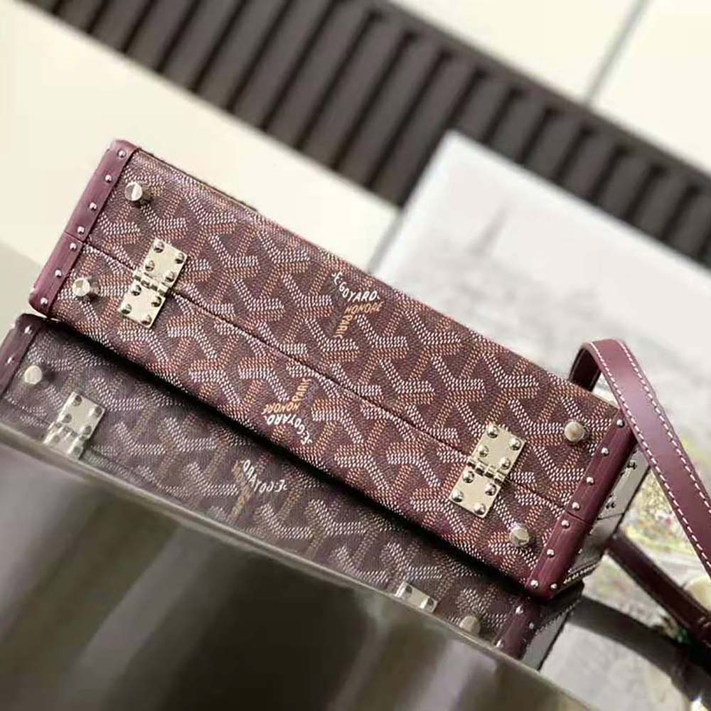 Goyard Women Sac Malle Grand Hôtel in Goyardine Canvas & Clamecy Calfskin-Maroon - image 5