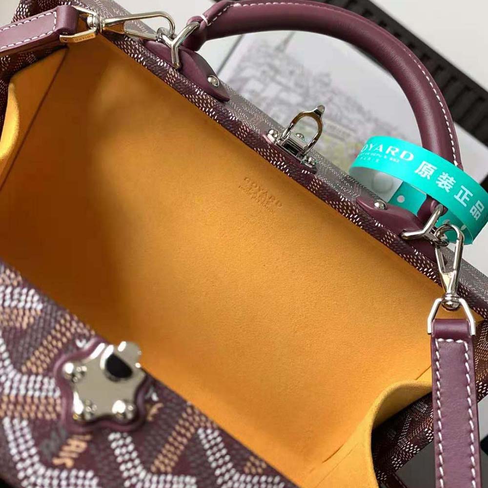 Goyard Women Sac Malle Grand Hôtel in Goyardine Canvas & Clamecy Calfskin-Maroon - image 9