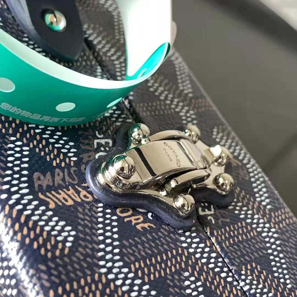 Goyard Women Sac Malle Grand Hôtel in Goyardine Canvas & Clamecy Calfskin-Navy - image 6