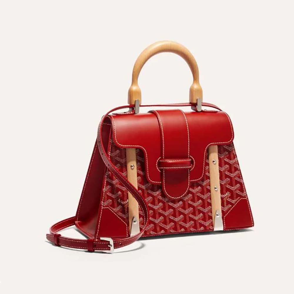 Front angle of Goyard Women Sac Saïgon PM in red