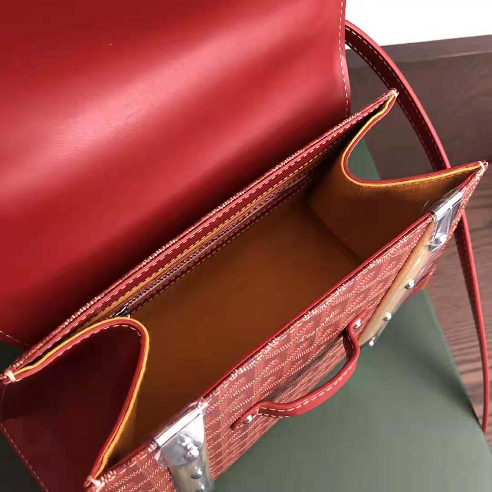 Goyard Women Sac Saïgon PM in Toile Goyardine & Clamecy Calfskin-Red - image 9