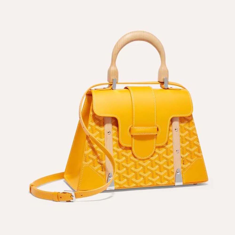 Front view of Goyard Women Sac Saïgon PM yellow shoulder bag
