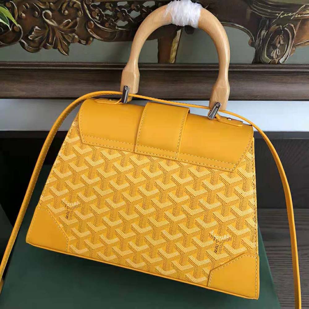 Goyard Women Sac Saïgon PM in Toile Goyardine & Clamecy Calfskin-Yellow - image 4
