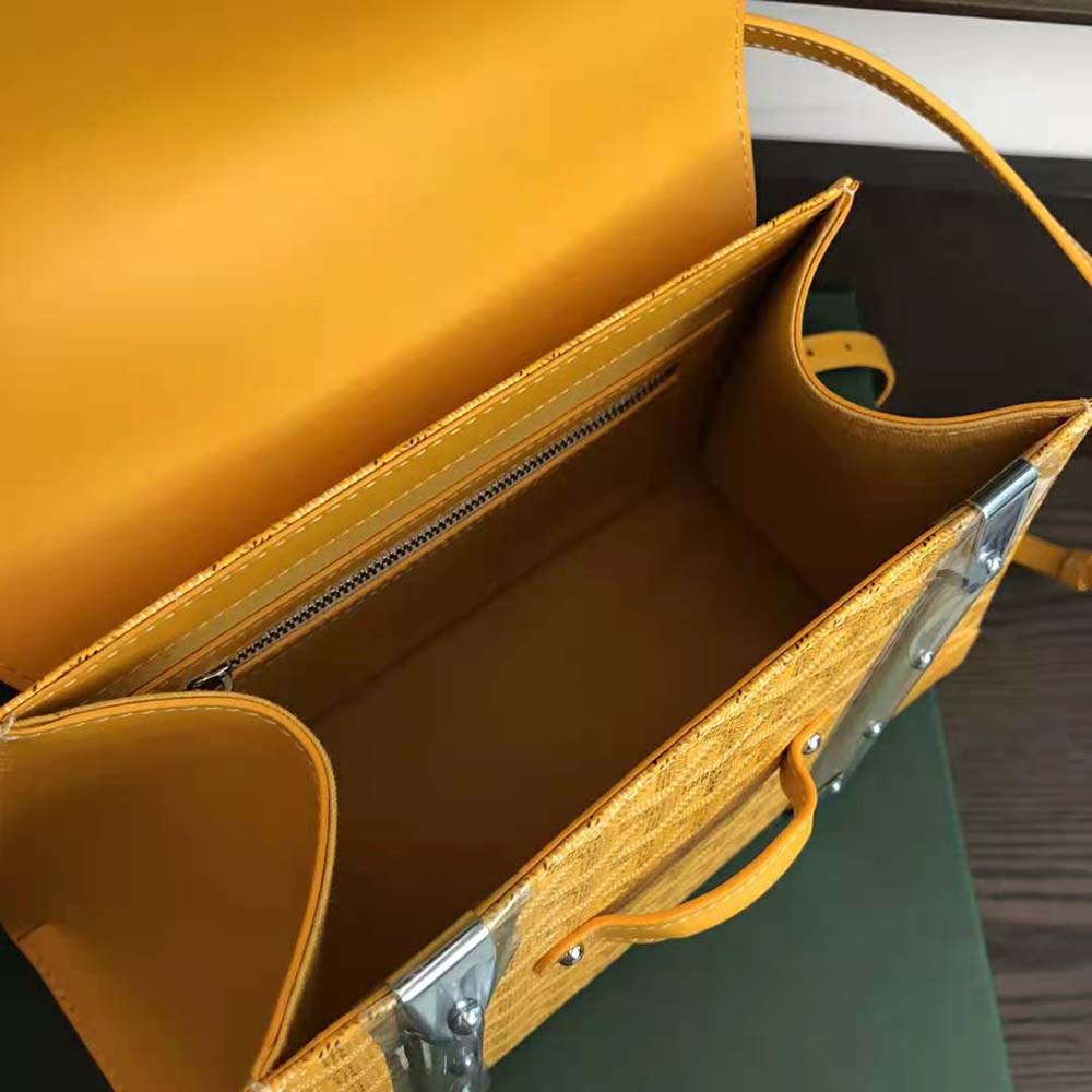 Goyard Women Sac Saïgon PM in Toile Goyardine & Clamecy Calfskin-Yellow - image 9