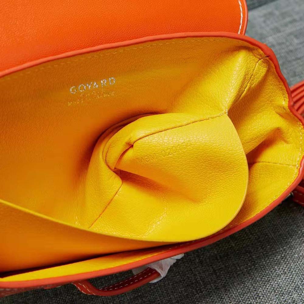 Goyard Women Sac Saïgon Souple Mini in Toile Goyardine & Chevroches Calfskin-Orange - image 9