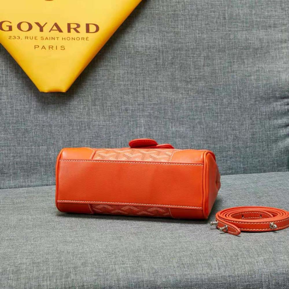 Goyard Women Sac Saïgon Souple Mini in Toile Goyardine & Chevroches Calfskin-Orange - image 6
