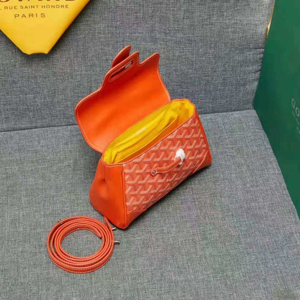 Goyard Women Sac Saïgon Souple Mini in Toile Goyardine & Chevroches Calfskin-Orange - image 7