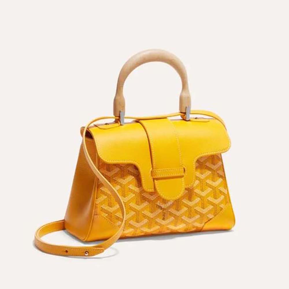 Goyard Women Sac Saïgon Souple Mini in Toile Goyardine & Chevroches Calfskin-Yel