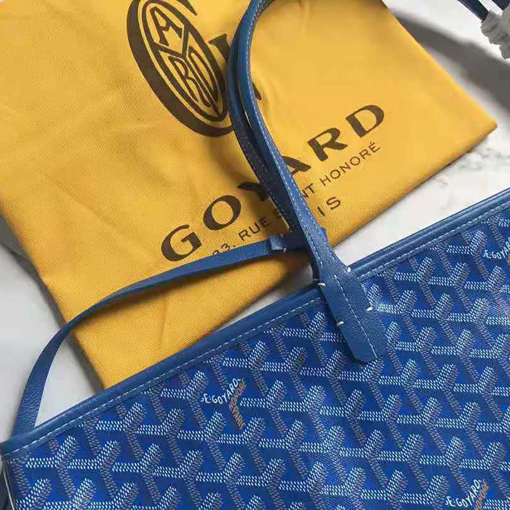 Goyard Women Sac Saint Louis GM in Goyardine Canvas & Chevroches Calfskin-Blue - image 7