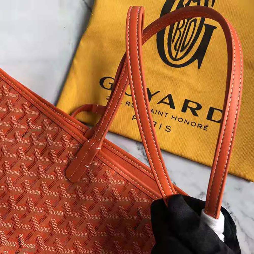 Goyard Women Sac Saint Louis GM in Goyardine Canvas & Chevroches Calfskin-Orange - image 4