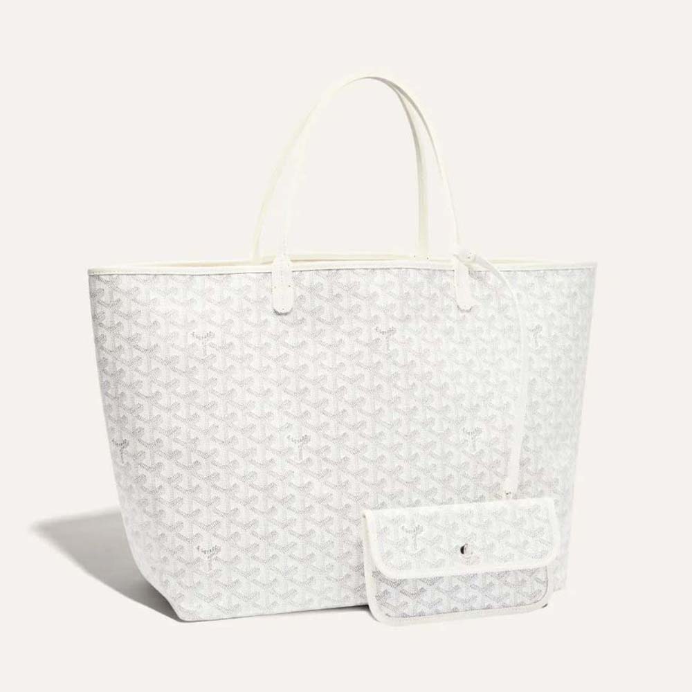 Front view of Goyard Women Sac Saint Louis GM in white canvas