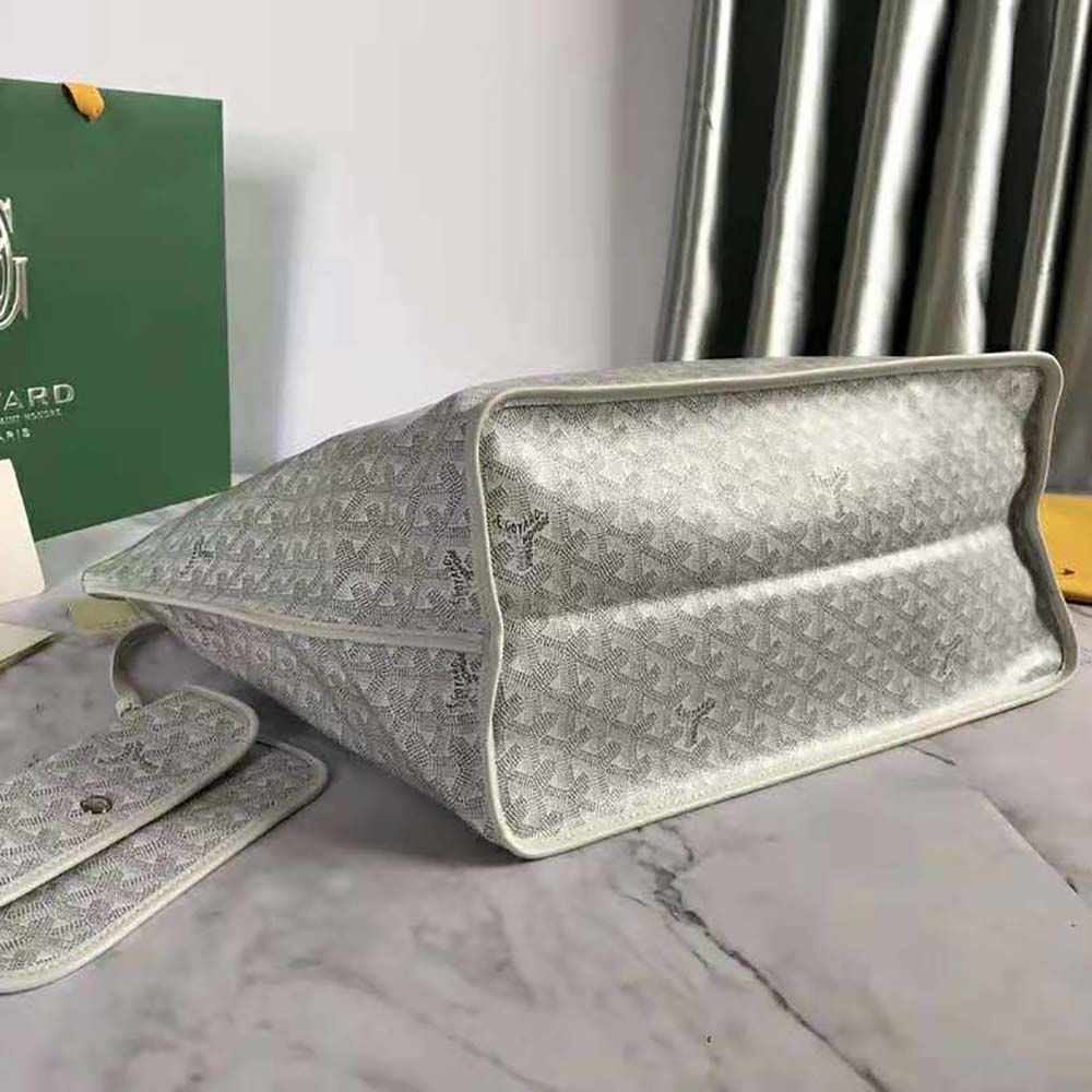 Goyard Women Sac Saint Louis GM in Goyardine Canvas & Chevroches Calfskin-White - image 4
