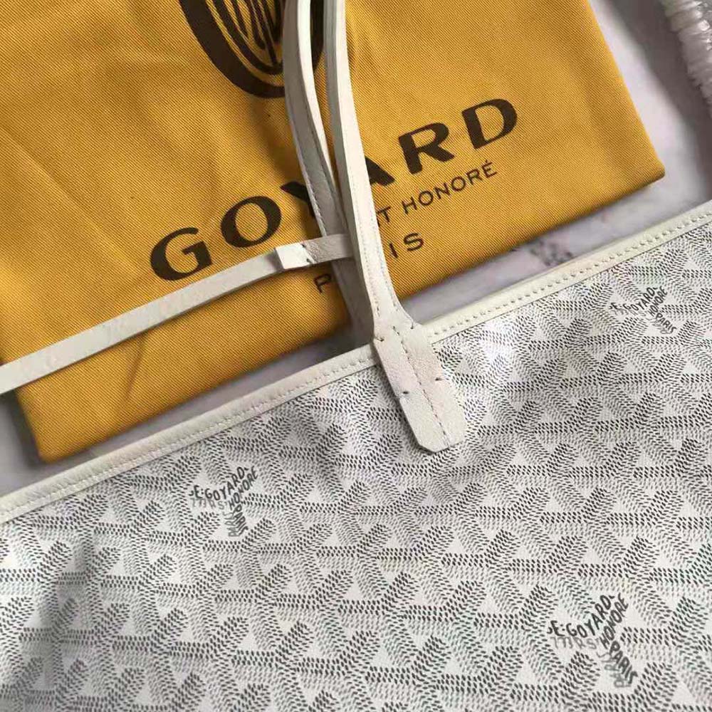 Goyard Women Sac Saint Louis GM in Goyardine Canvas & Chevroches Calfskin-White - image 6