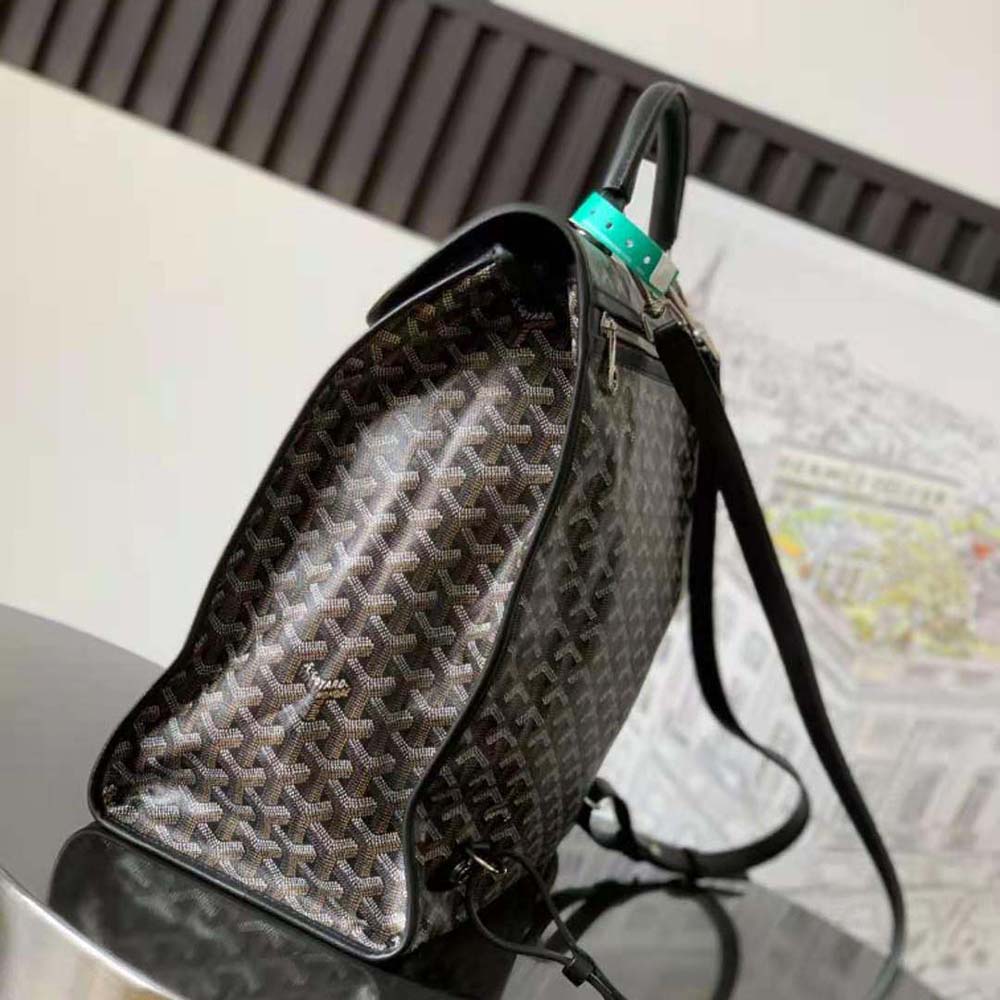 Goyard Women Saint Léger Backpack in Goyardine Canvas & Chevroches Calfskin-Black - image 4