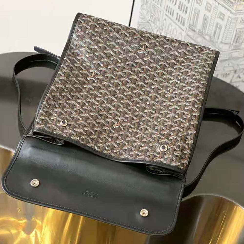 Goyard Women Saint Léger Backpack in Goyardine Canvas & Chevroches Calfskin-Black - image 6
