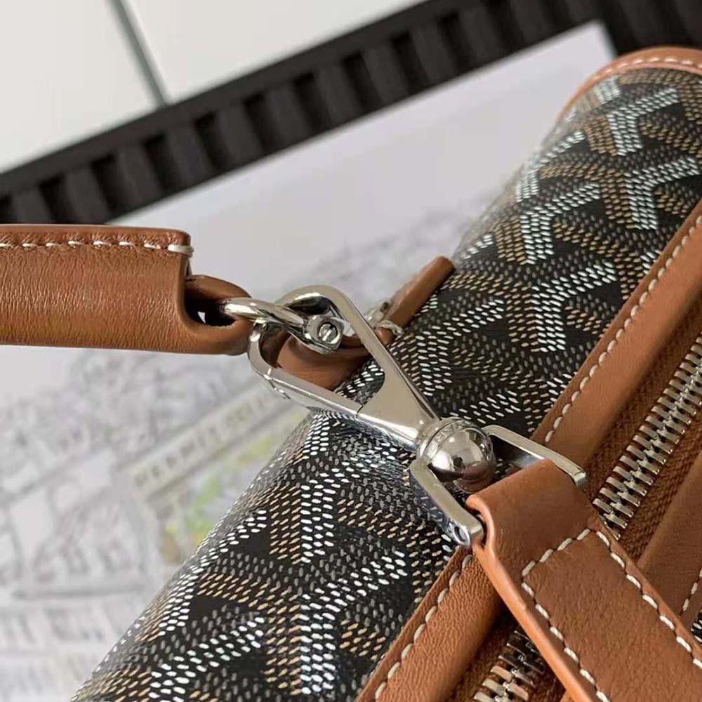 Goyard Women Saint Léger Backpack in Goyardine Canvas & Chevroches Calfskin-Brown - image 8