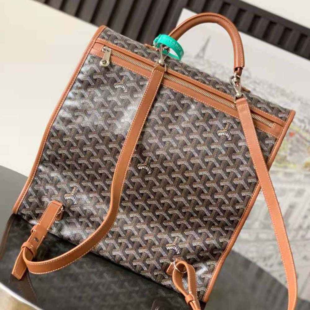 Gold-tone hardware detail on Goyard Women Saint Léger Backpack