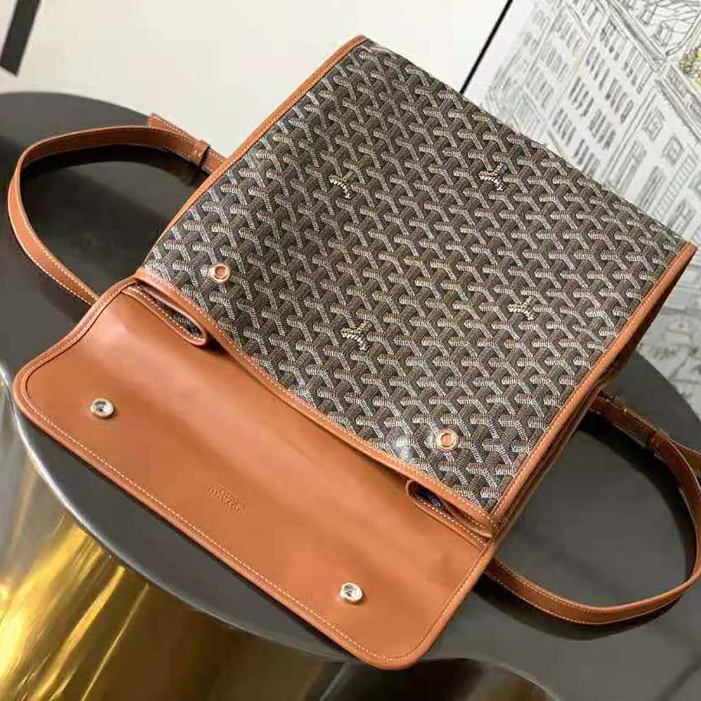 Goyard Women Saint Léger Backpack in Goyardine Canvas & Chevroches Calfskin-Brown - image 5