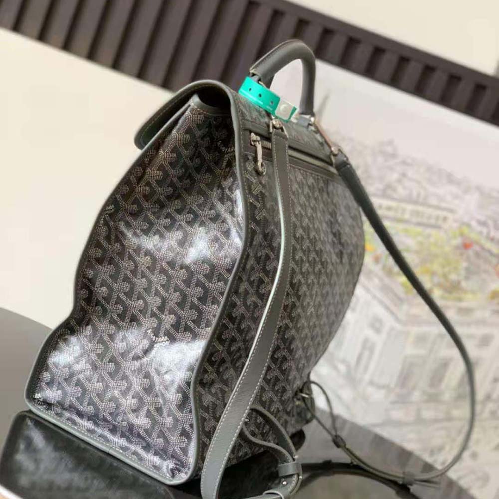 Goyard Women Saint Léger Backpack in Goyardine Canvas & Chevroches Calfskin-Gray - image 4