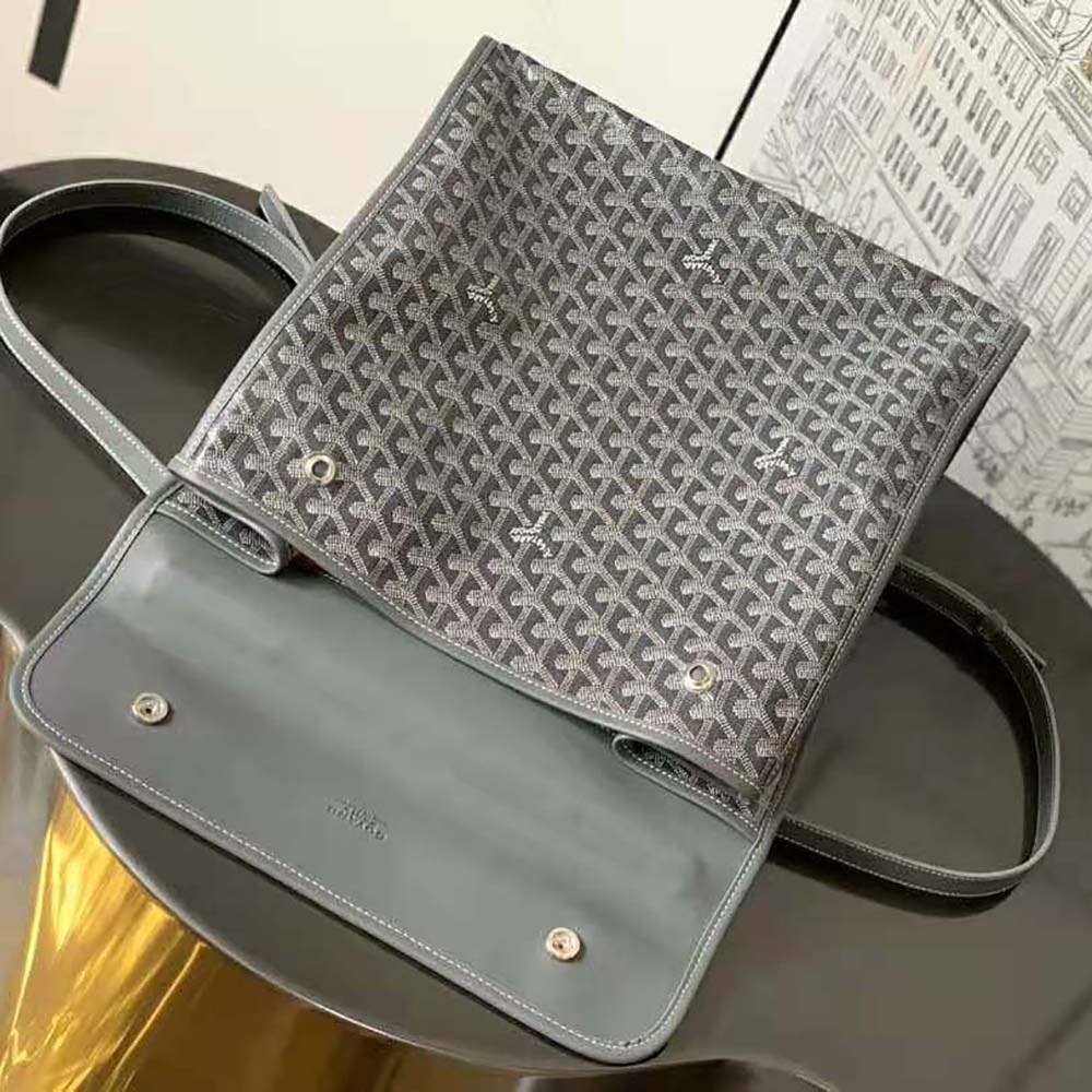 Goyard Women Saint Léger Backpack in Goyardine Canvas & Chevroches Calfskin-Gray - image 5