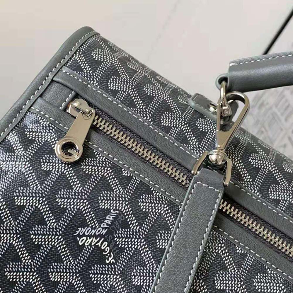 Goyard Women Saint Léger Backpack in Goyardine Canvas & Chevroches Calfskin-Gray - image 8